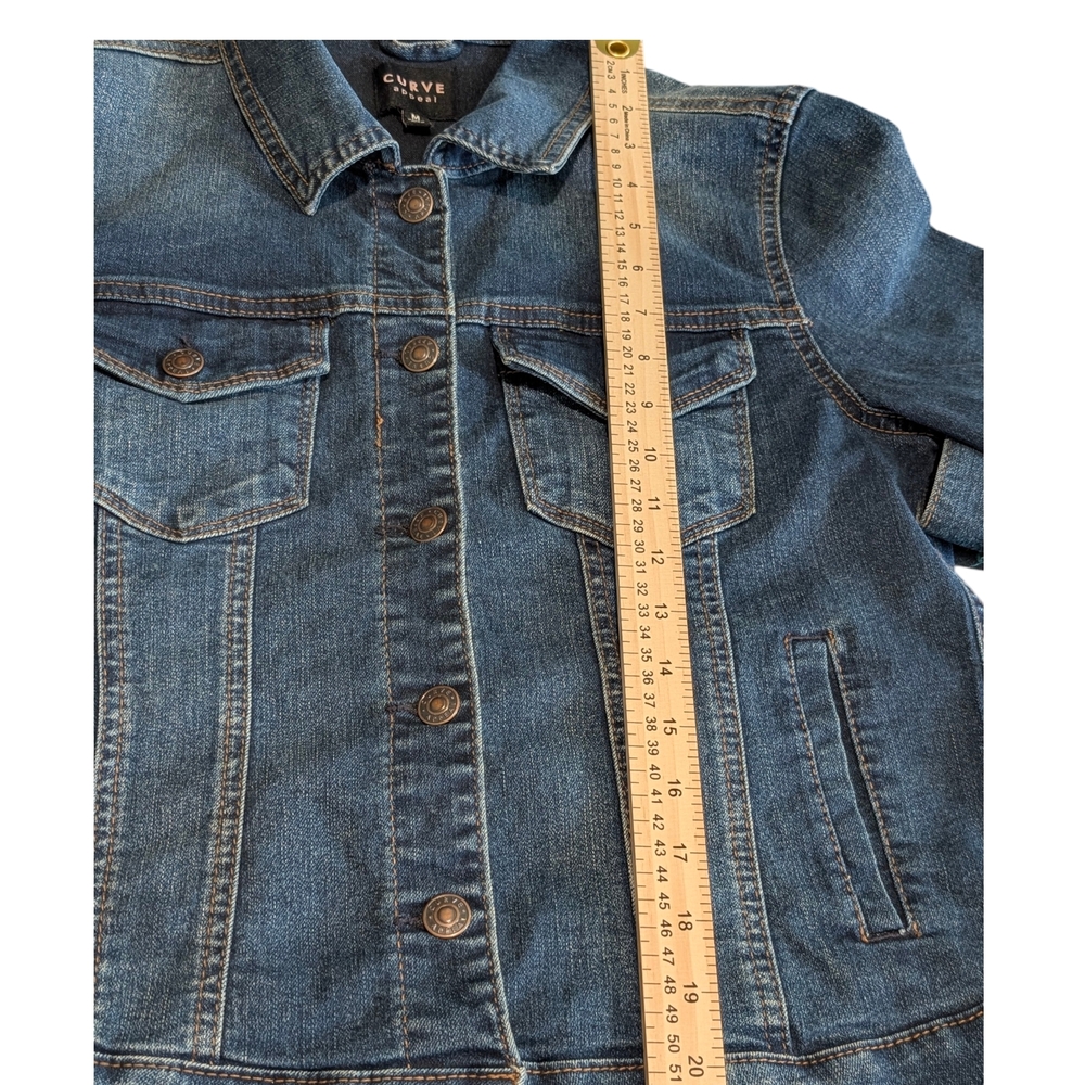 Curve Appeal Dark Wash Denim Jean Jacket - Women's Size Medium - Picture 11 of 14